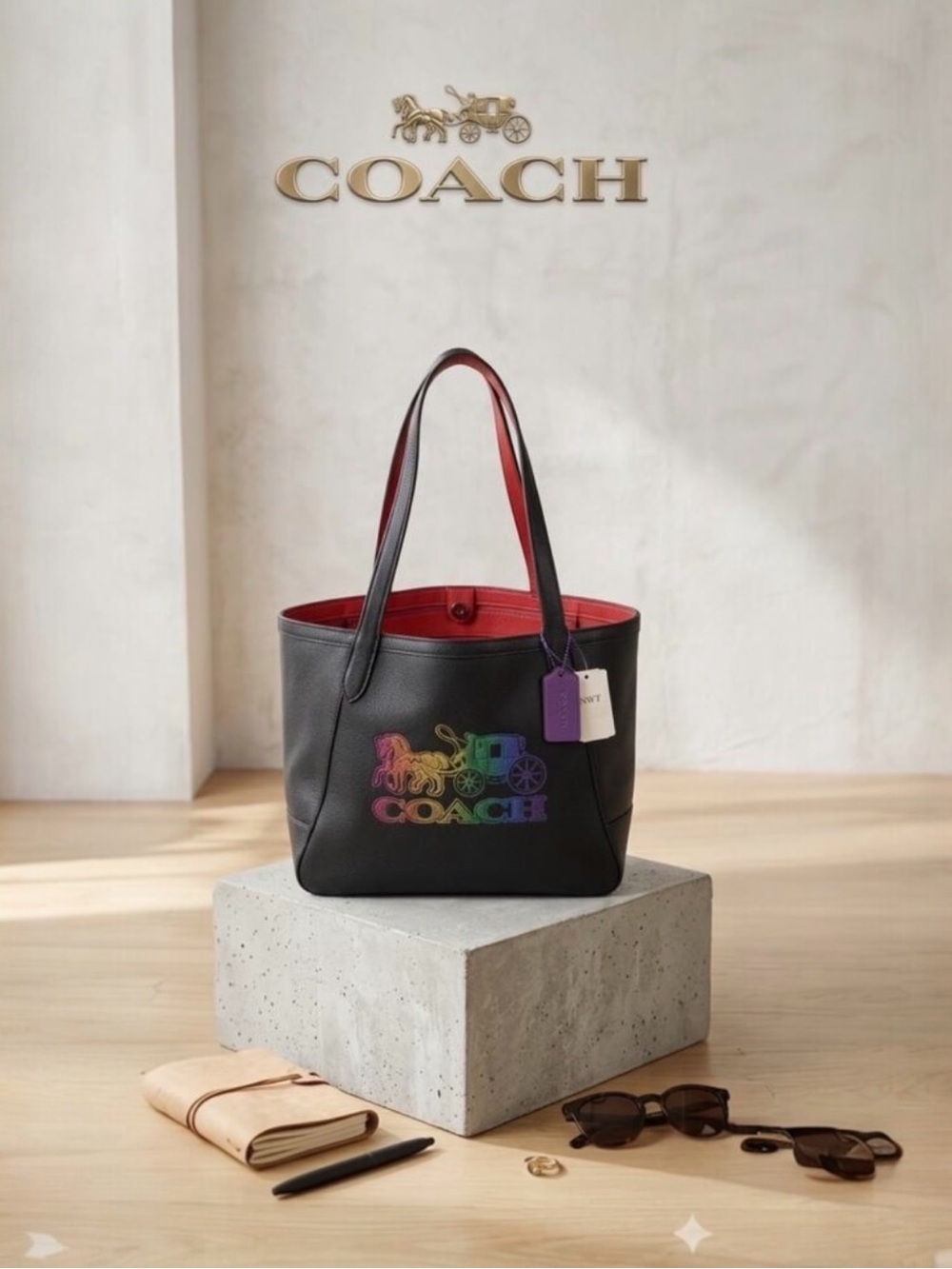 Coach Ombré Embossed Horse and Carriage Leather Tote NWT